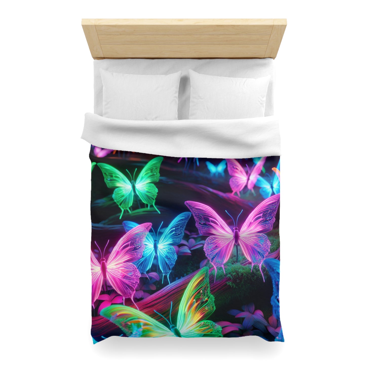 Giulio di Vecchio - NEON Butterflies Microfiber Duvet Cover