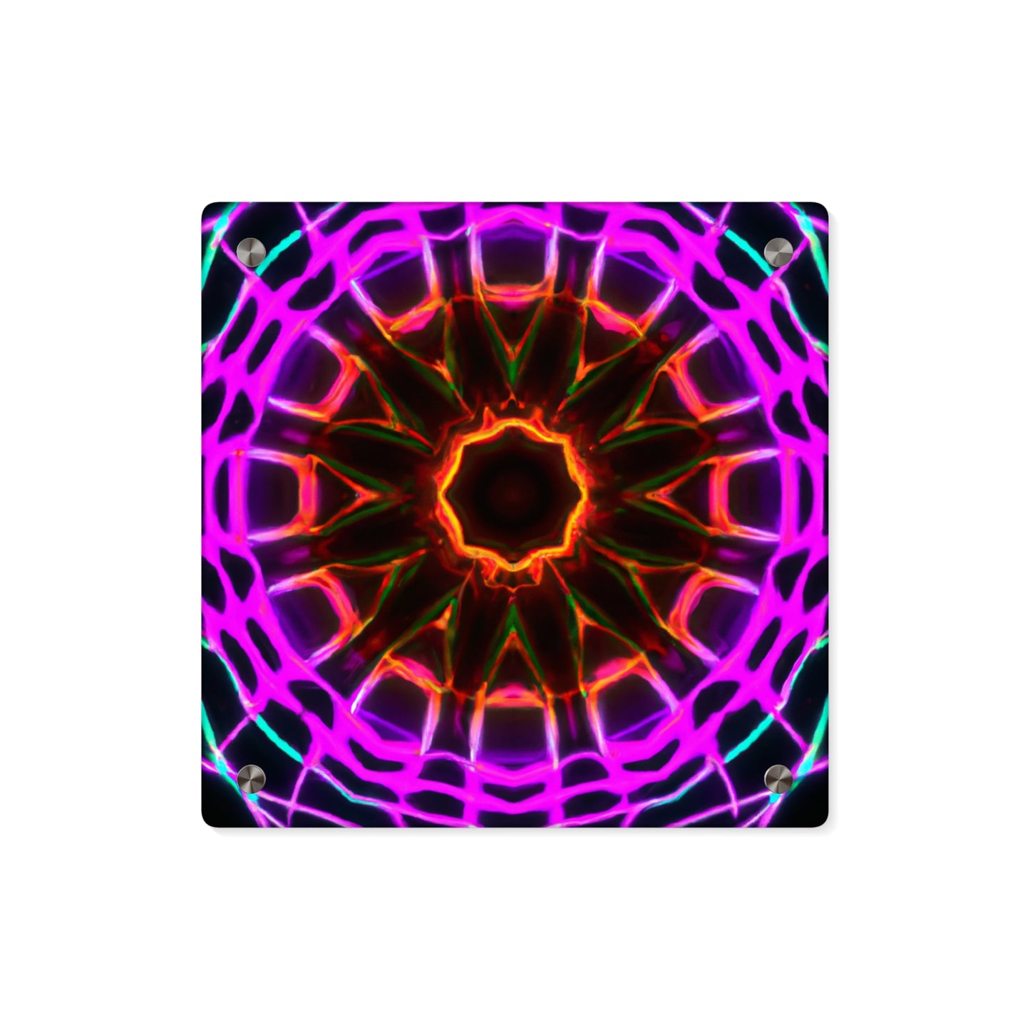 Neon Infinity Reverie. Trippy Infinity Patterns Acrylic Art Panel