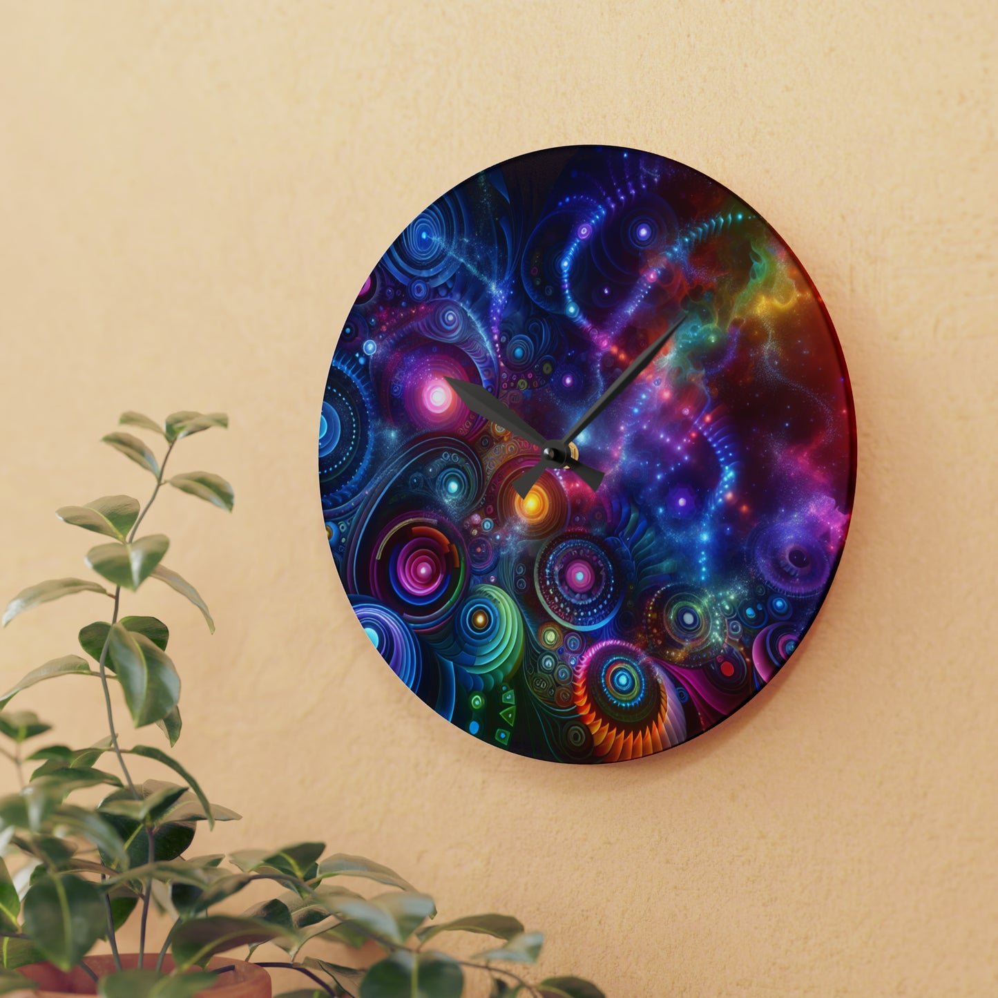 Neon Infinity Toonz. Infinity Patterns Art Acrylic Clock