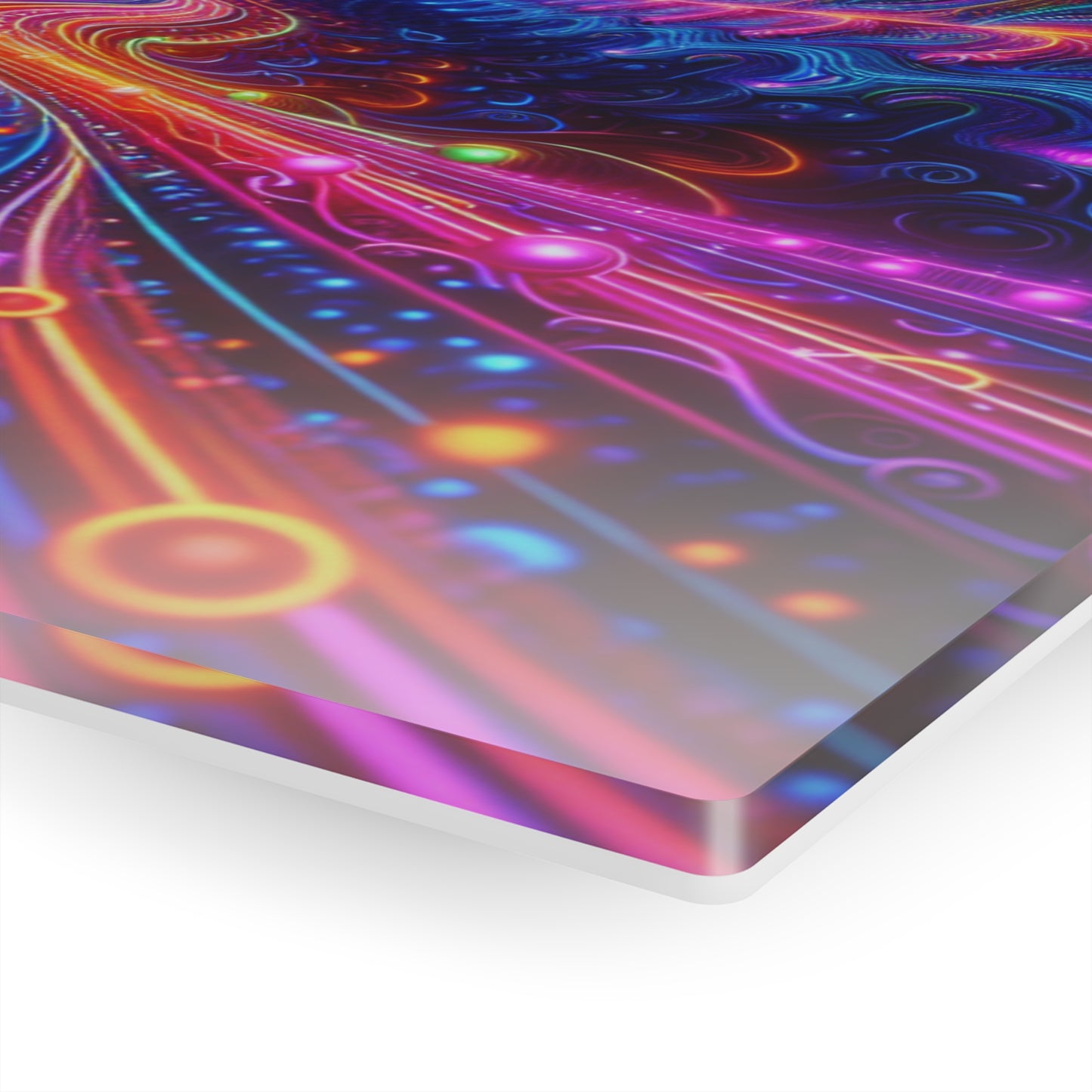 'Vibrant Infinity Prism' Trippy infity Pattern 1/4" Glossy Acrylic Art