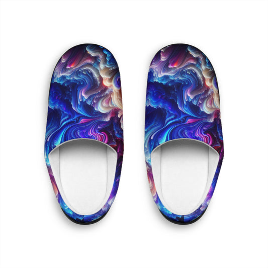Neon Vigilance - Neon Butterflies Woman's Indoor Slippers