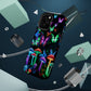 "Neon Burst Wonderland". Neon Butterflies and Mushrooms Premium Art Magsafe Magnet Tough IPhone 13 14 15 Pro Plus Max and Mini in Matte and Glossy Phone cases