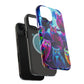 "Neon Splash of Owls" Neon Owls Premium Art Magsafe Magnet Tough IPhone 13 14 15 Pro Plus Max and Mini in Matte and Glossy Phone cases