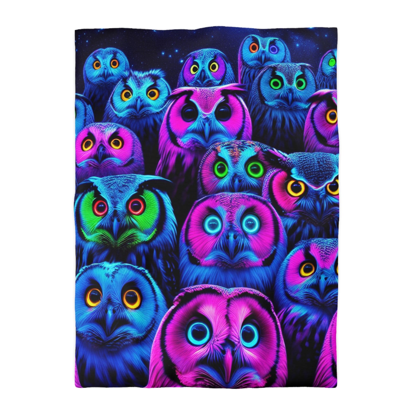 Gianni da Firenze - NEON Owls Microfiber Duvet Cover