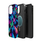 "Neon Flutterglow" Neon Butterflies Premium Art Magsafe Magnet Tough IPhone 13 14 15 Pro Plus Max and Mini in Matte and Glossy Phone cases