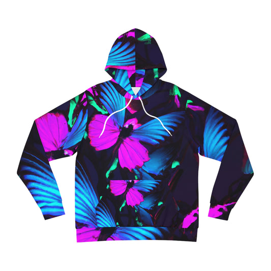 Vivid Corona of Neon Butterflies - Butterflies AOP Hoodie