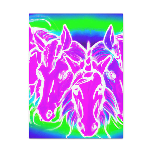 Neon Splendor Unicorns. NEON Unicorns Art Canvas