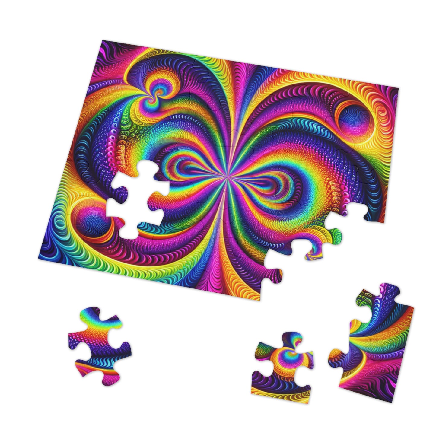 VibNeoInfinPaint - Neon Trippy Infinity Patterns Puzzle 30, 110, 252, and 1000 Pieces