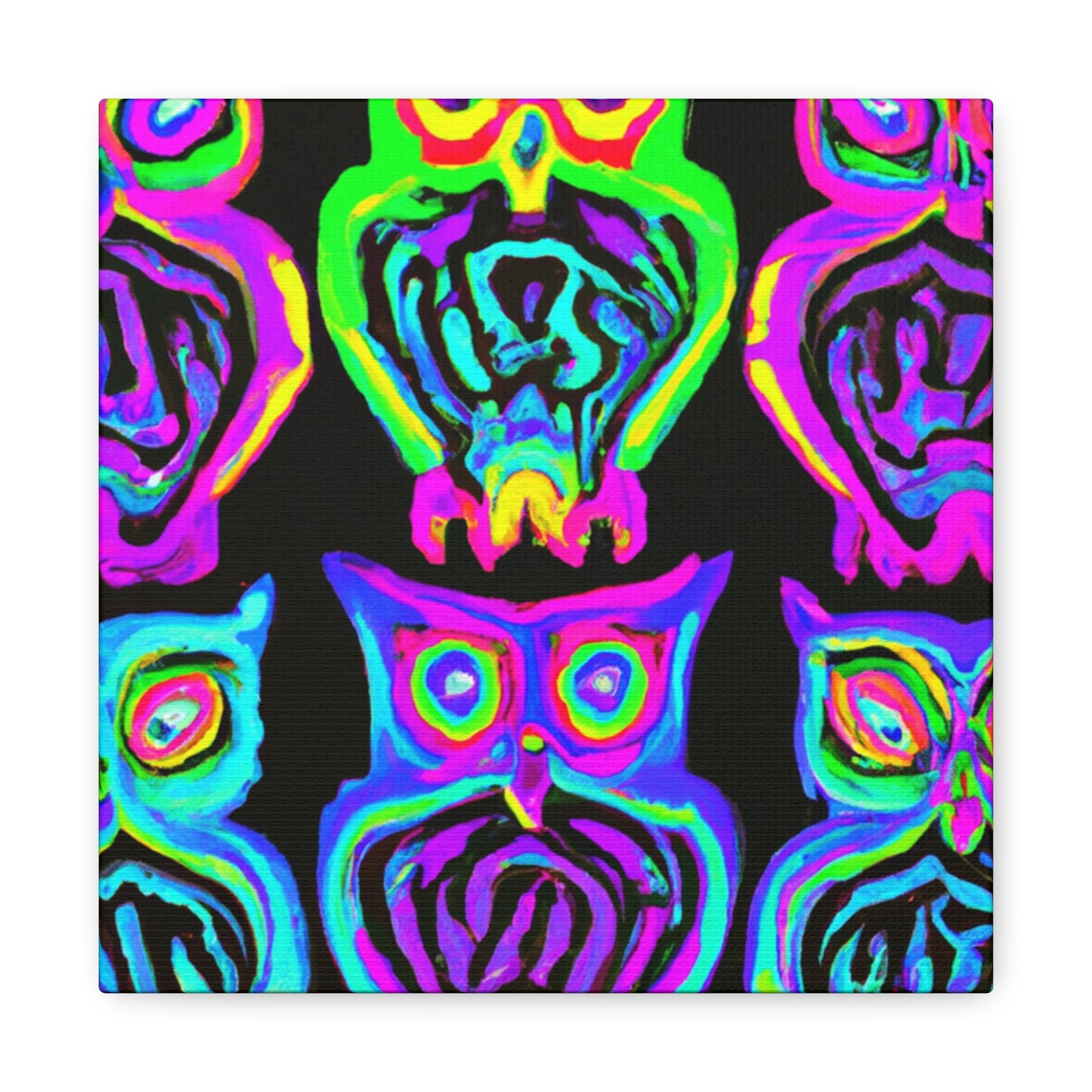 Neon Night Owls. NEON Owls Art Canvas