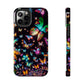 Neon Butterflies Dance NEON Butterflies Tough Phone Case Iphone 6 7 8 9 10 11 12 13 14 SE X XR XS Pro Max Mini Plus