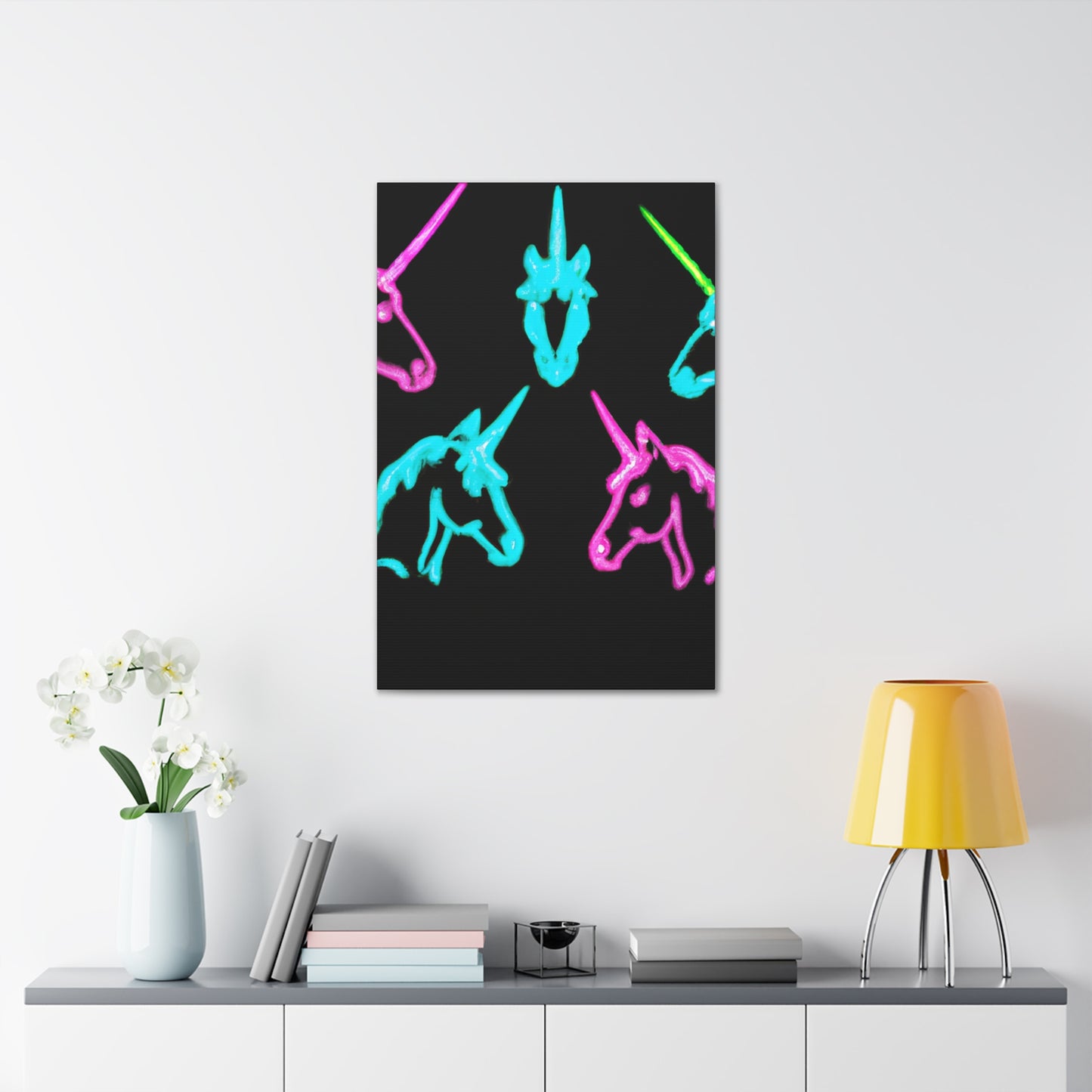 Neon Night Unicorn Prism NEON Unicorns Art Canvas