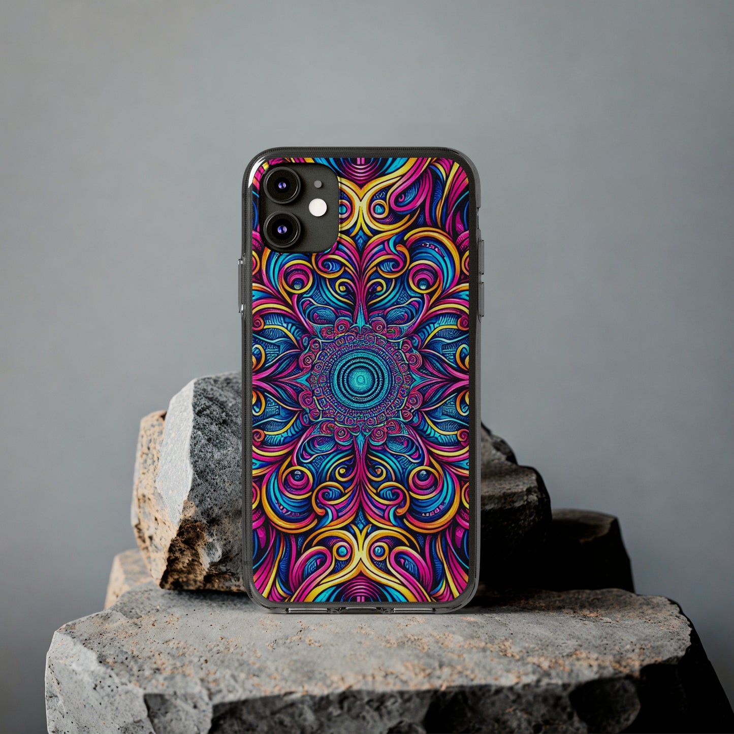"Fantasia of Fluorescence" Infinity Patterns Art Polycarbonate Phone Case Samsung Galaxy s21 s22 Google Pixel 6 Iphone 11 12 13 14 Pro Max Mini Plus