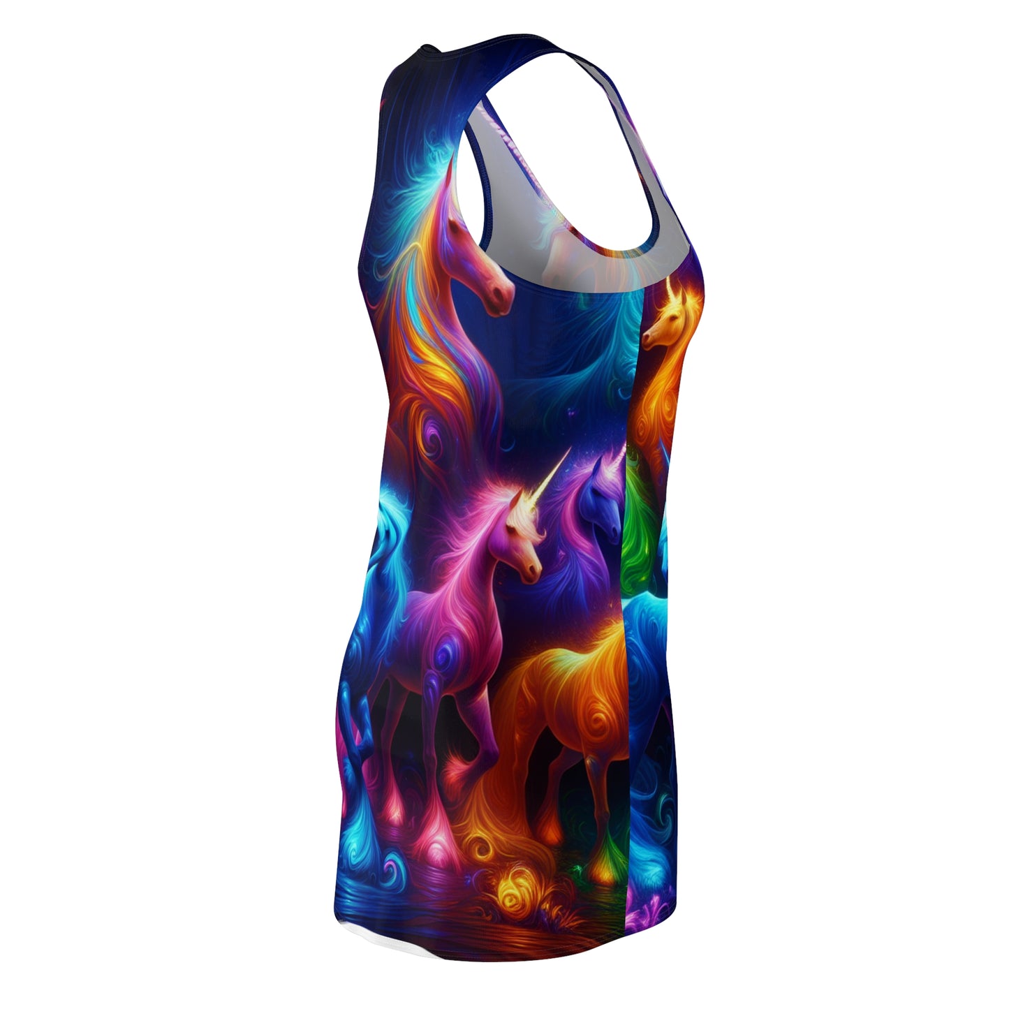 Neon Unicorn Splatter Neon Unicorns Racerback Dress