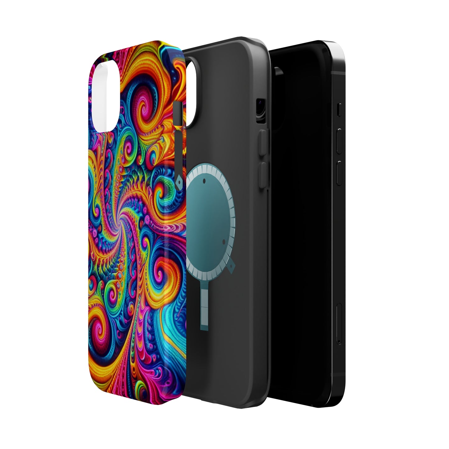 Trip-Infinite Radiance Neon Trippy Infinity Patterns Premium Art Magsafe Magnet Tough IPhone 13 14 15 Pro Plus Max and Mini in Matte and Glossy Phone cases
