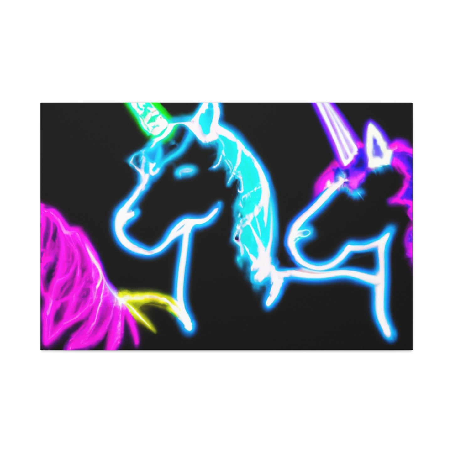 Neon Mystic Prismatic Unity NEON Unicorns Art Canvas