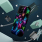 'Euphoria in Neon Flight' Neon Butterflies Premium Art Magsafe Magnet Tough IPhone 13 14 15 Pro Plus Max and Mini in Matte and Glossy Phone cases