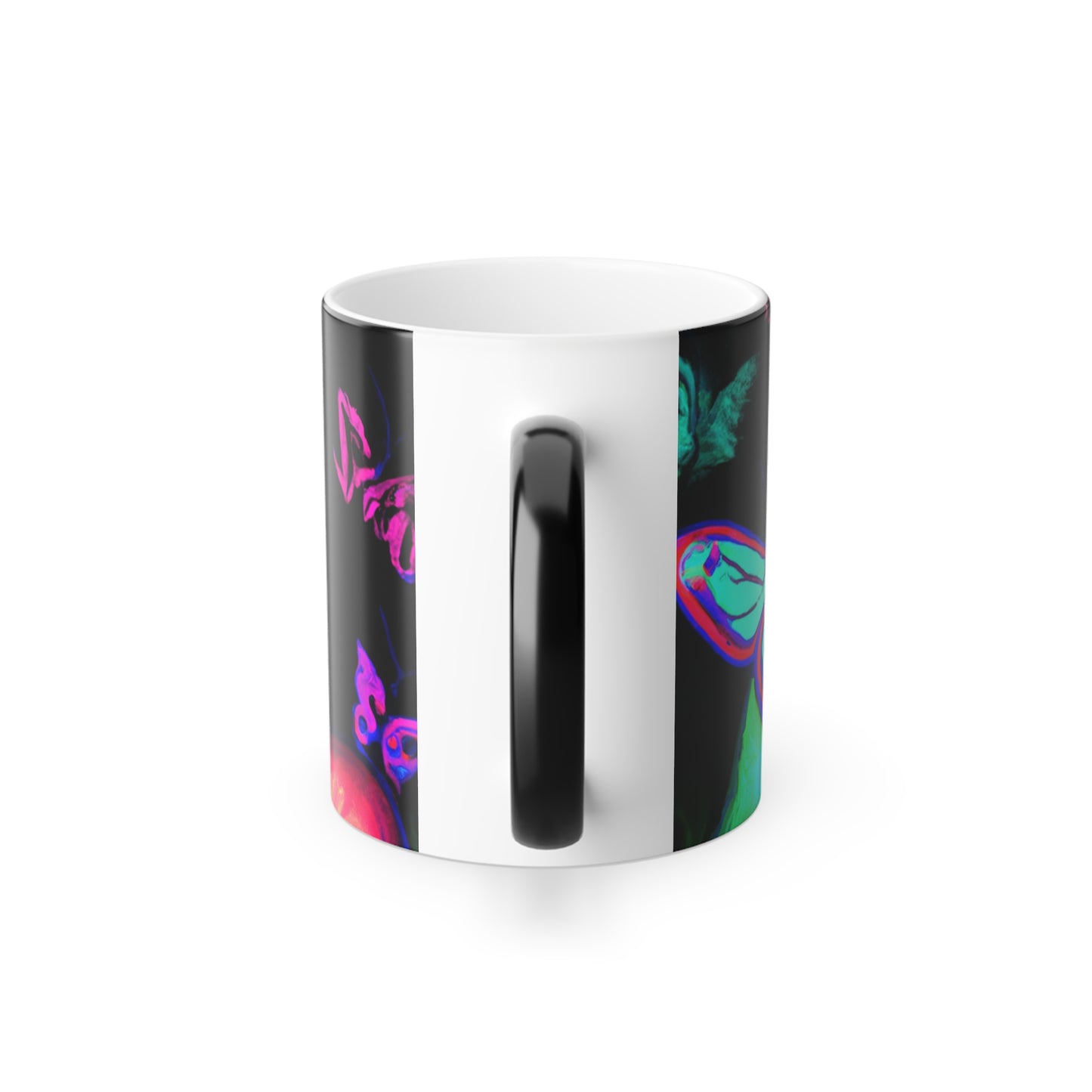 Neon Fantasy Garden. Mushrooms & Butterflies 11oz Color Morphing Mug