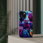"Neon Splash of Owls" Neon Owls Premium Art Magsafe Magnet Tough IPhone 13 14 15 Pro Plus Max and Mini in Matte and Glossy Phone cases
