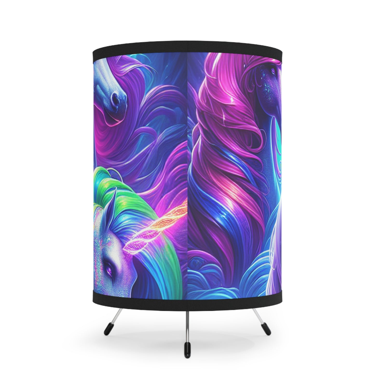 "Neon Unicorns Unity" - NEON Unicorns Art Tripod Lamp