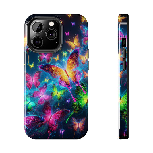 Neon Butterflies In Flight. NEON Butterflies Tough Phone Case