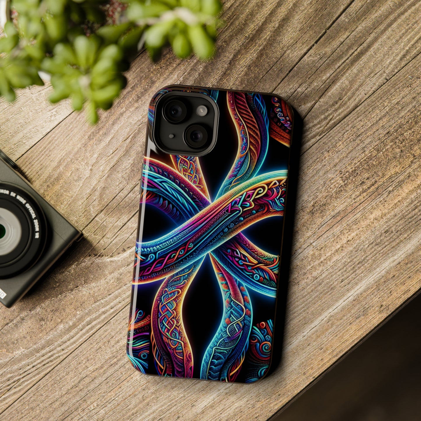 Vibrant Infinity Nocturne Neon Trippy Infinity Patterns Premium Art Magsafe Magnet Tough IPhone 13 14 15 Pro Plus Max and Mini in Matte and Glossy Phone cases