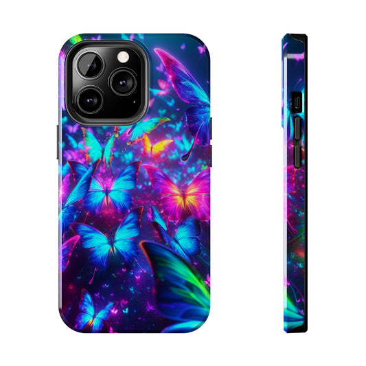 "Electric Moth Spectacle" NEON Butterflies Tough Phone Case