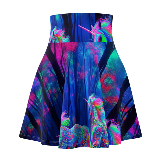 Francesco di Parmigianino -NEON Unicorns Woman' Skater Skirt