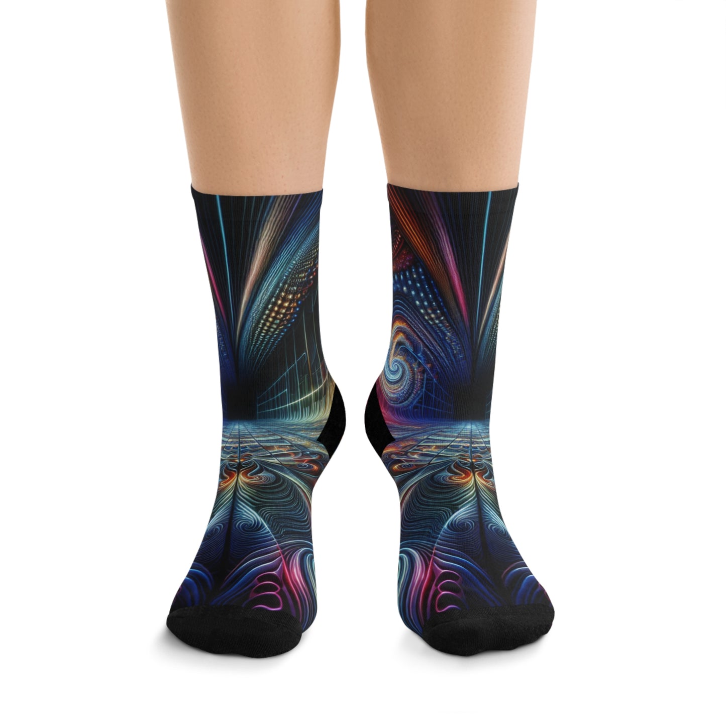 TDB Neon Infinity Oscillation. Trippy Recycled Poly Socks