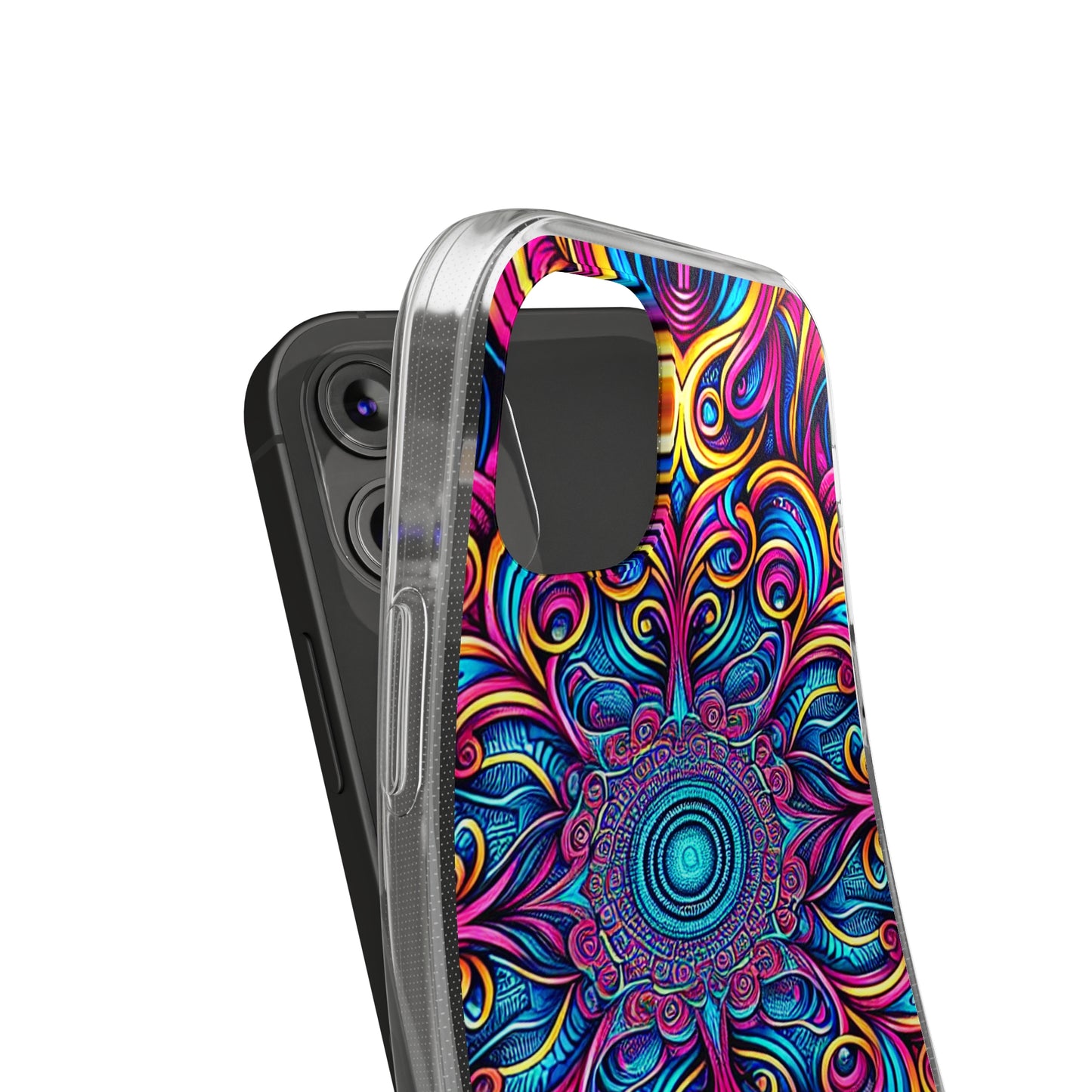"Fantasia of Fluorescence" Infinity Patterns Art Polycarbonate Phone Case Samsung Galaxy s21 s22 Google Pixel 6 Iphone 11 12 13 14 Pro Max Mini Plus