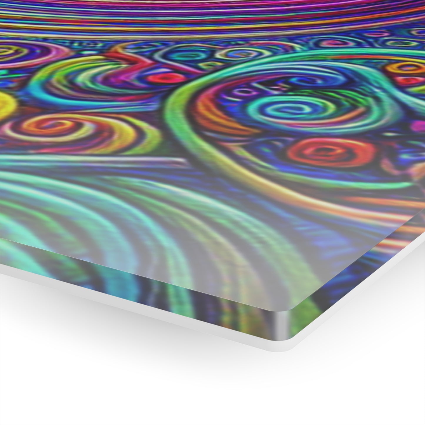 Cosmic Spirograph Symphony. Trippy infinity Pattern 1/4" Glossy Acrylic Art