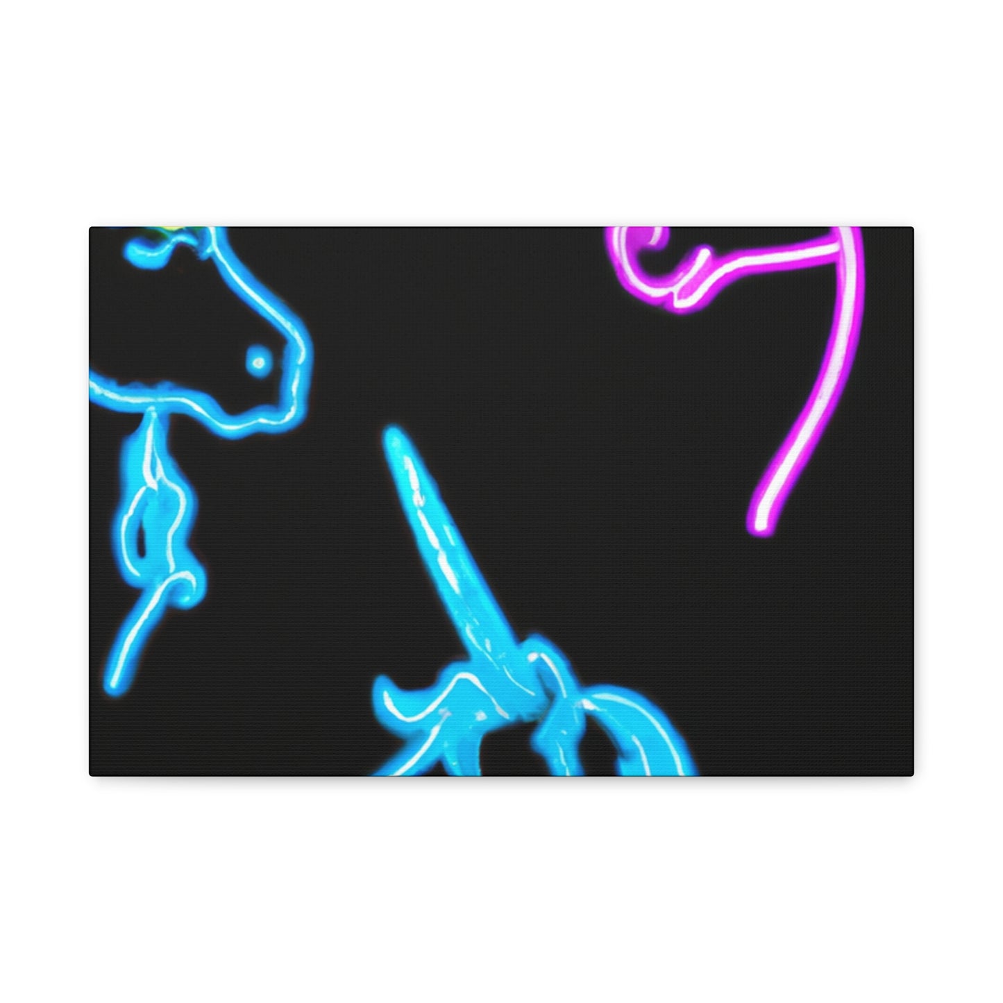 Vibrant Neon Fantasy NEON Unicorns Art Canvas