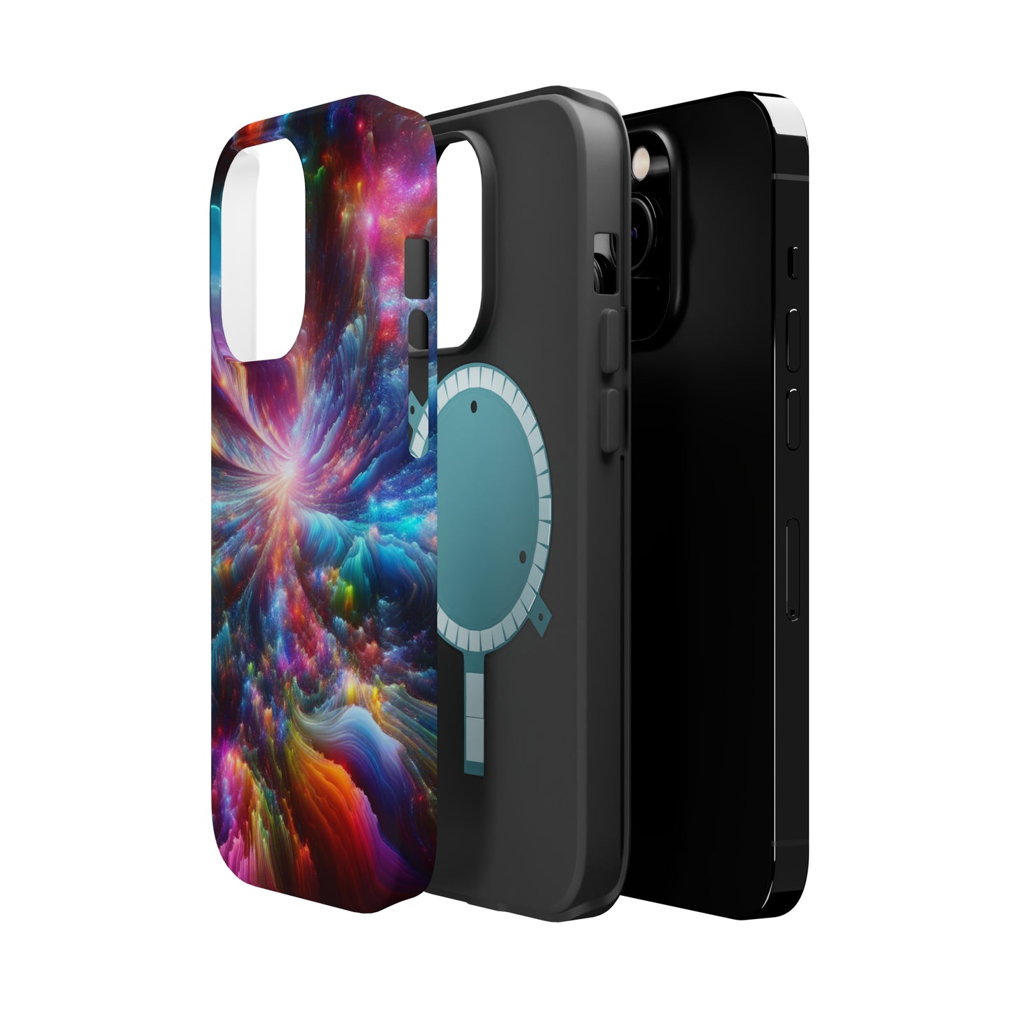 Neon Infinity Chromadrift. Neon Trippy Infinity Patterns Premium Art Magsafe Magnet Tough IPhone 13 14 15 Pro Plus Max and Mini in Matte and Glossy Phone cases