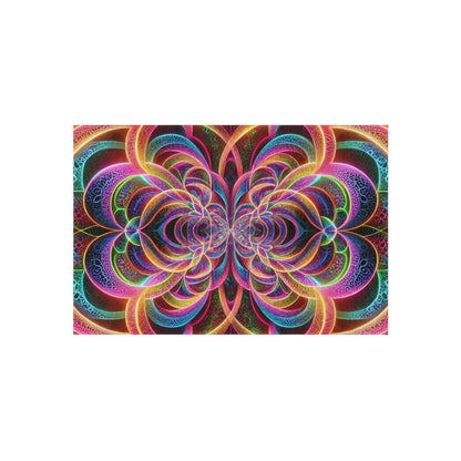 Neon Infinity Splatter-scape. Infinity Patterns Outdoor Rug