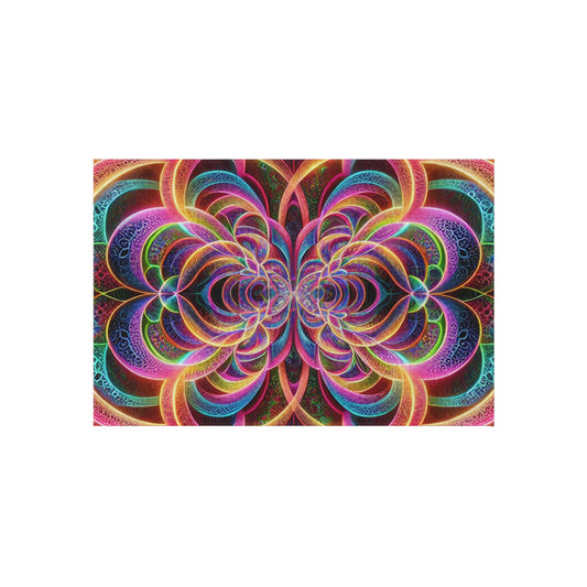 Neon Infinity Splatter-scape. Infinity Patterns Outdoor Rug