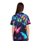 "Vibrant Neon Flutterby Dance" Neon Butterflies Womans Jersey