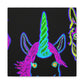 Vibrant Neon Magic. NEON Unicorns Art Canvas