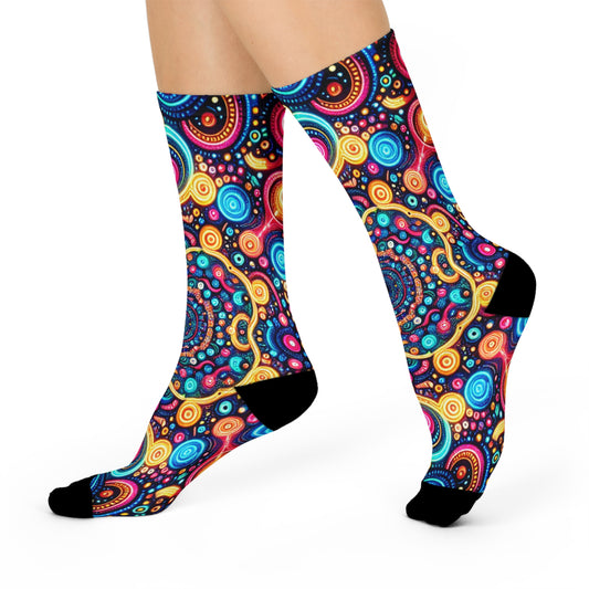Cosmic Chroma Empyrean. Trippy Cushioned Crew Socks
