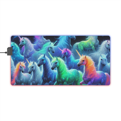 Neon Unicorn Dreamscape. NEON Unicorns LED Mousepad