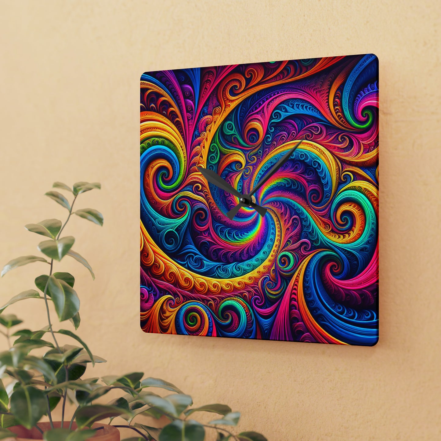 Vibrancy Infinity Neonometry Infinity Patterns Art Acrylic Clock