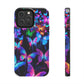"Neon Flutterby Lights" NEON Butterflies Tough Phone Case