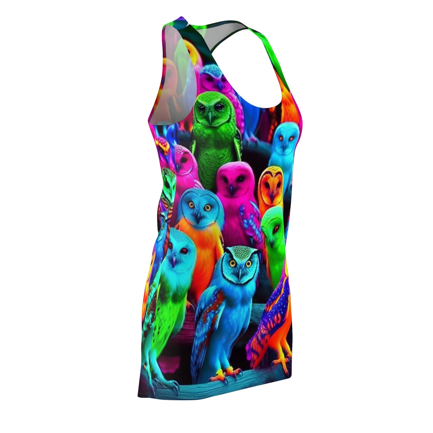 Neon Nocturnal Choir Neon Owls Racerback Dress