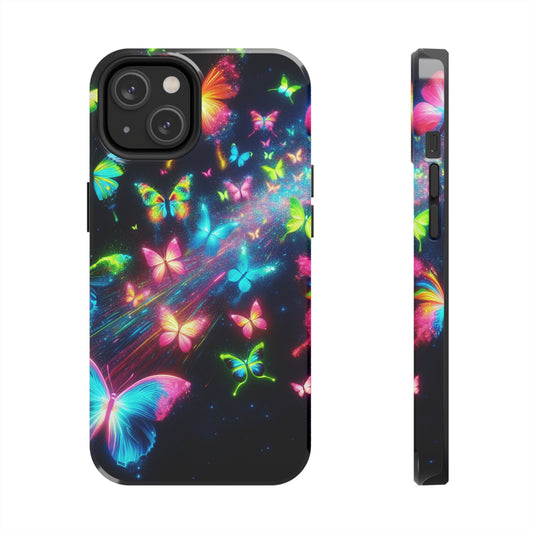 "Neon Swarm Splendour" NEON Butterflies Tough Phone Case