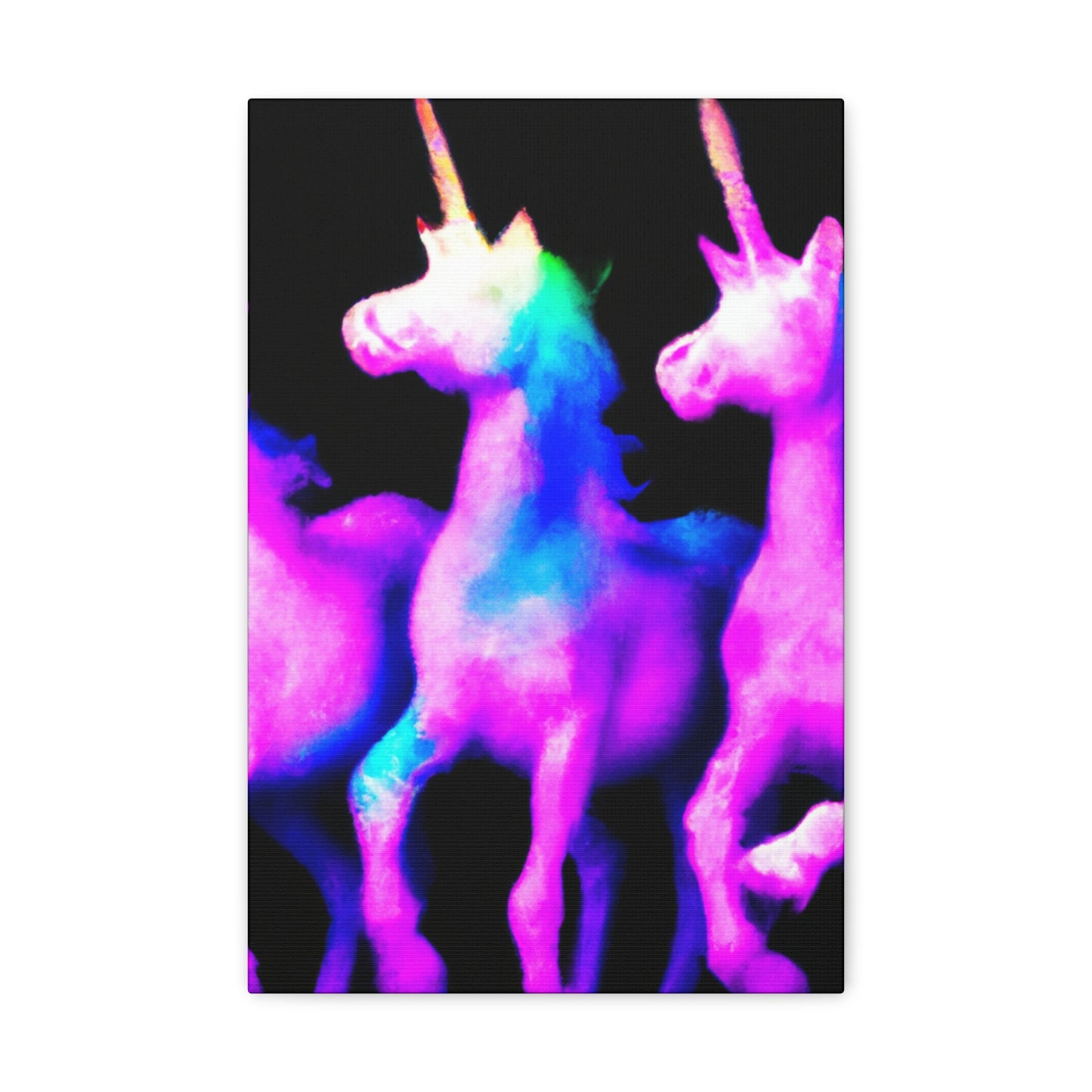 Neon Unicorn Party. NEON Unicorns Art Canvas