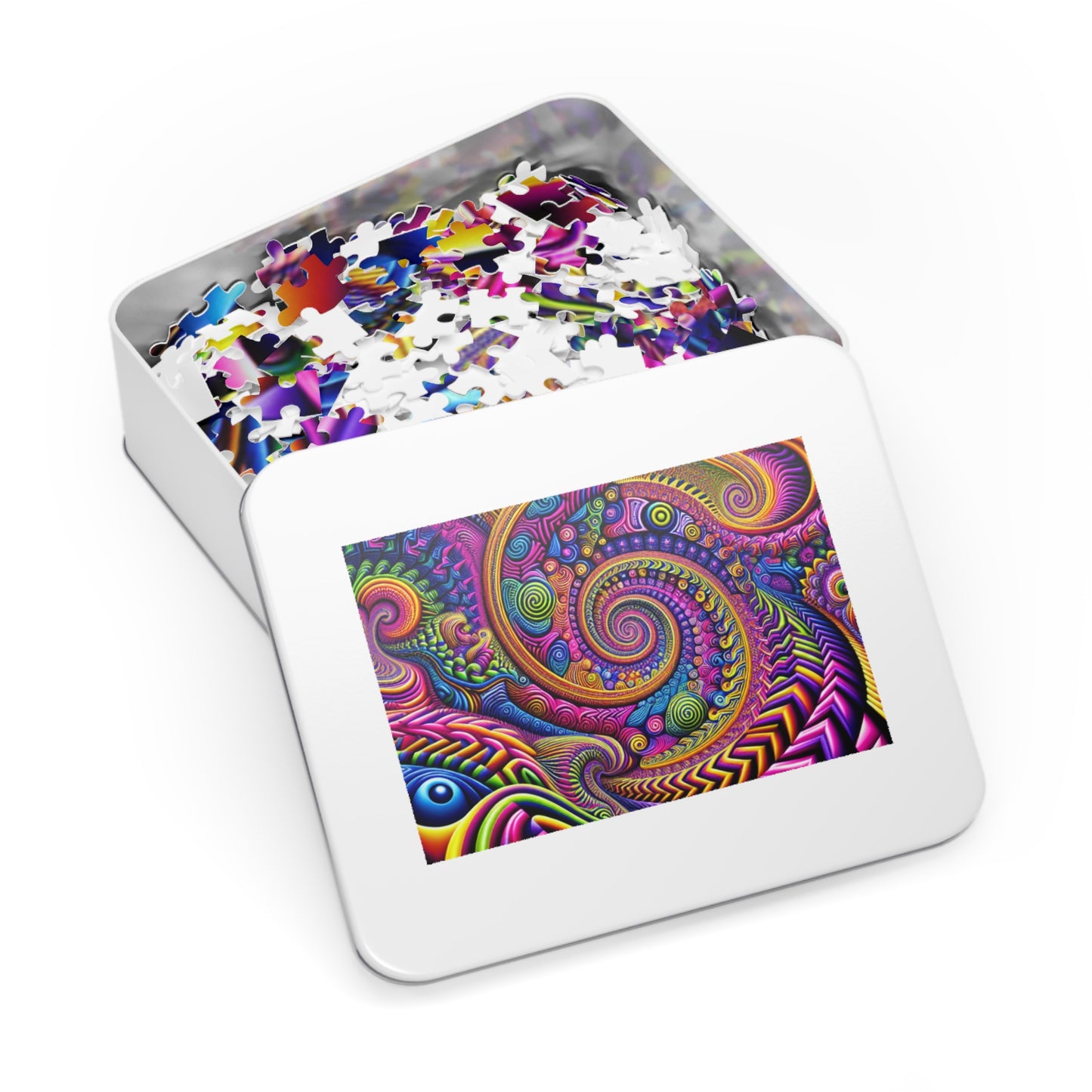 VibNeoInfInf - Neon Trippy Infinity Patterns Puzzle 30, 110, 252, and 1000 Pieces