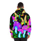 "Neon Phantasy" - Butterflies & Mushrooms AOP Hoodie
