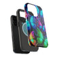 Neon Flutter Symphony Neon Butterflies Premium Art Magsafe Magnet Tough IPhone 13 14 15 Pro Plus Max and Mini in Matte and Glossy Phone cases