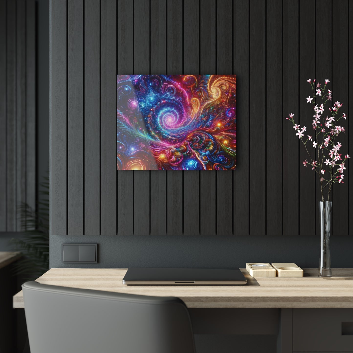 Neon Infinity Mystique. Trippy infity Pattern 1/4" Glossy Acrylic Art