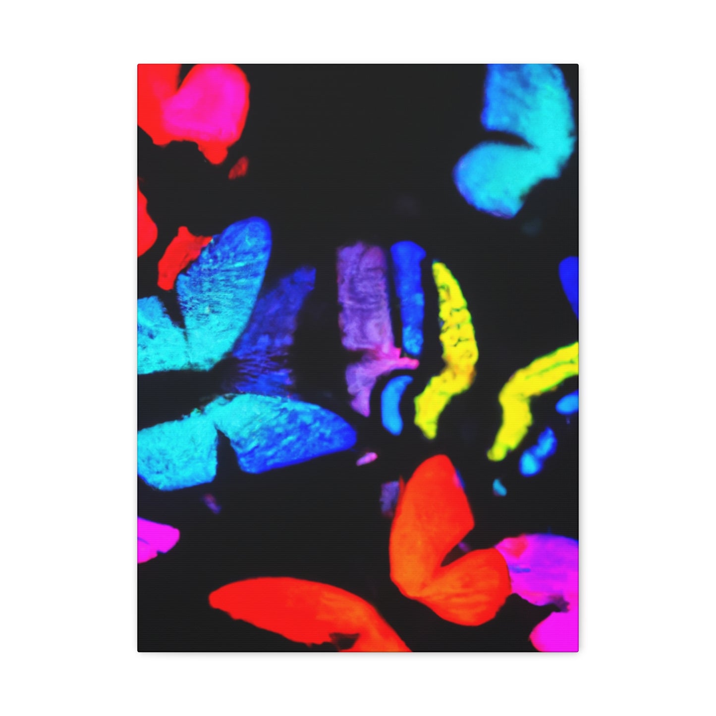"Fantasia of Flutterbyes" Neon Butterflies  Art Canvas