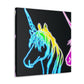 "The Glowing Rainbow Herd" NEON Unicorns Art Canvas
