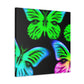 "Neon Dreamweavers". Neon Butterflies  Art Canvas